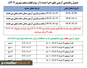 زمانبندی جدید برای آزمون های اجرا نشده و دانشجویان غایب شهریور 1404